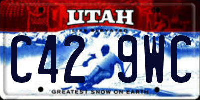 UT license plate C429WC