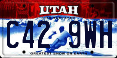 UT license plate C429WH