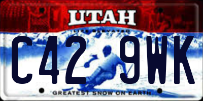 UT license plate C429WK