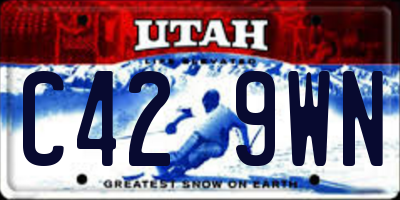 UT license plate C429WN