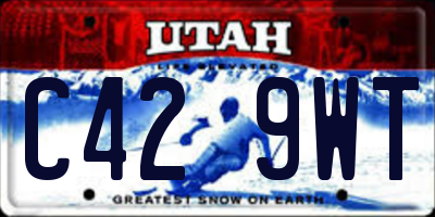 UT license plate C429WT