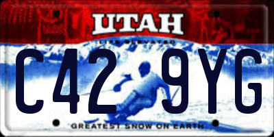 UT license plate C429YG