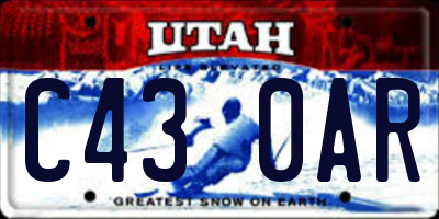 UT license plate C430AR
