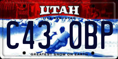 UT license plate C430BP