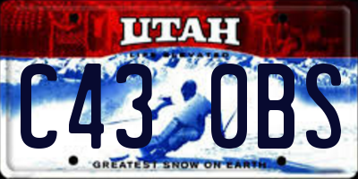 UT license plate C430BS
