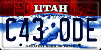 UT license plate C430DE