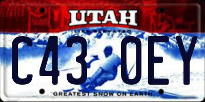 UT license plate C430EY
