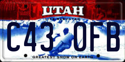 UT license plate C430FB