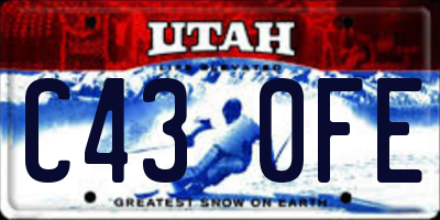 UT license plate C430FE