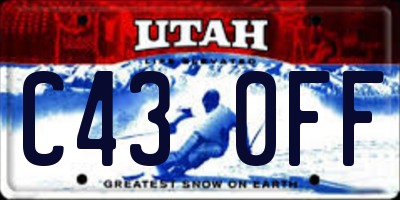 UT license plate C430FF