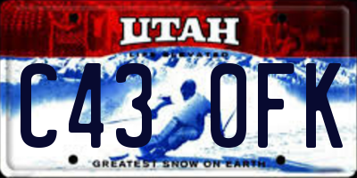 UT license plate C430FK