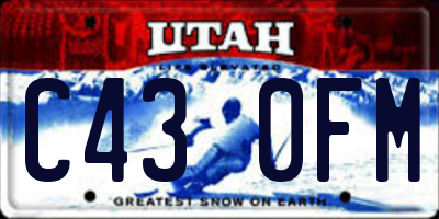 UT license plate C430FM