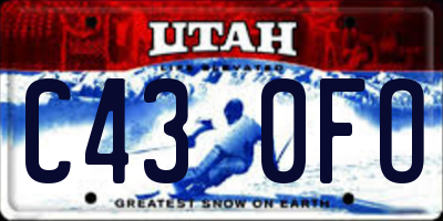UT license plate C430FO