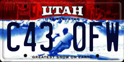 UT license plate C430FW