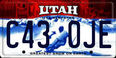 UT license plate C430JE