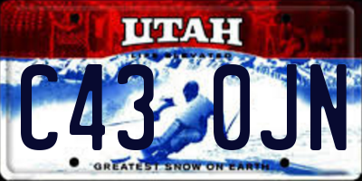UT license plate C430JN