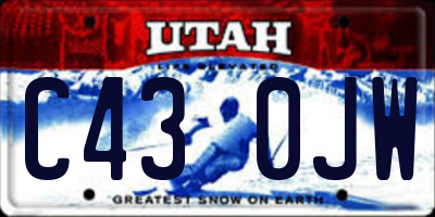 UT license plate C430JW