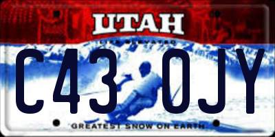 UT license plate C430JY