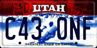 UT license plate C430NF