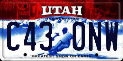UT license plate C430NW