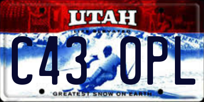 UT license plate C430PL