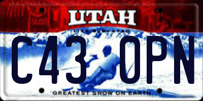 UT license plate C430PN