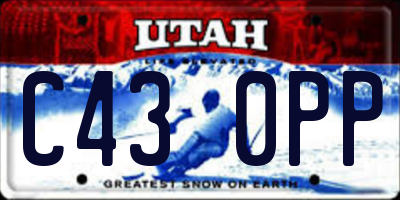 UT license plate C430PP
