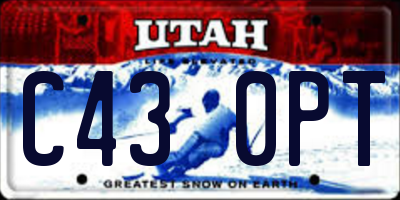 UT license plate C430PT