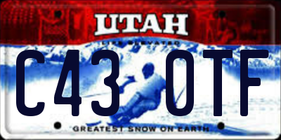 UT license plate C430TF