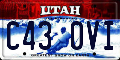UT license plate C430VI