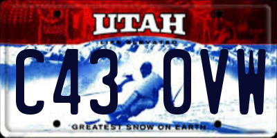 UT license plate C430VW