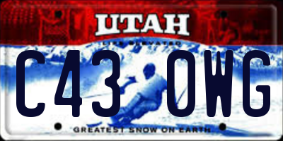 UT license plate C430WG