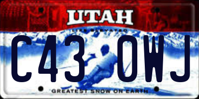 UT license plate C430WJ