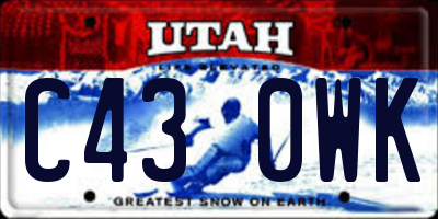 UT license plate C430WK