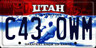 UT license plate C430WM