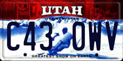 UT license plate C430WV