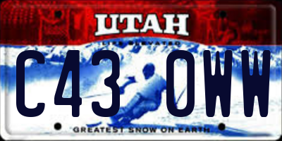 UT license plate C430WW