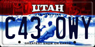UT license plate C430WY