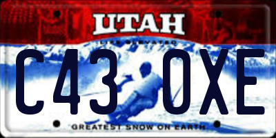 UT license plate C430XE
