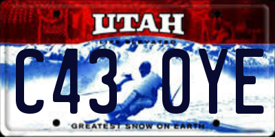 UT license plate C430YE
