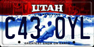 UT license plate C430YL