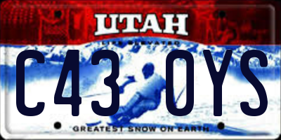 UT license plate C430YS
