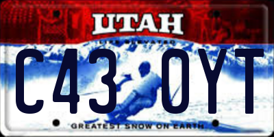 UT license plate C430YT