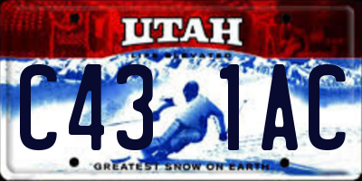 UT license plate C431AC