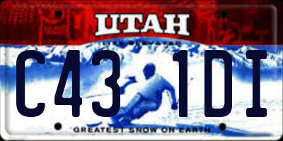 UT license plate C431DI