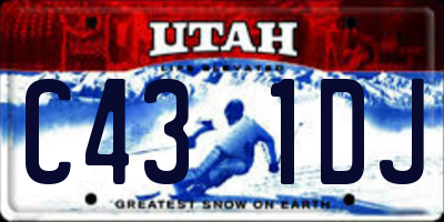 UT license plate C431DJ