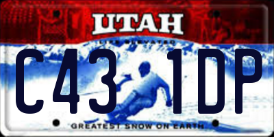 UT license plate C431DP