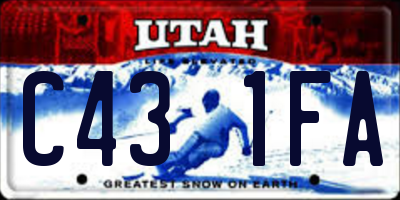 UT license plate C431FA