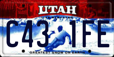 UT license plate C431FE