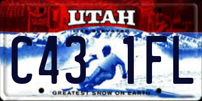 UT license plate C431FL